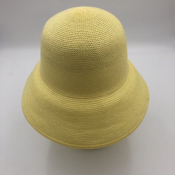 Betmar Yellow Cloche Hat | Vintage Style | 100% Polypropylene | Made in Taiwan |